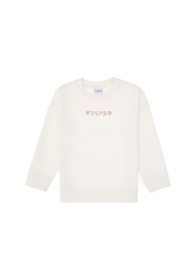 U.S. Polo Assn. Kız Çocuk Krem Bisiklet Yaka Sweatshirt 50317960-VR256