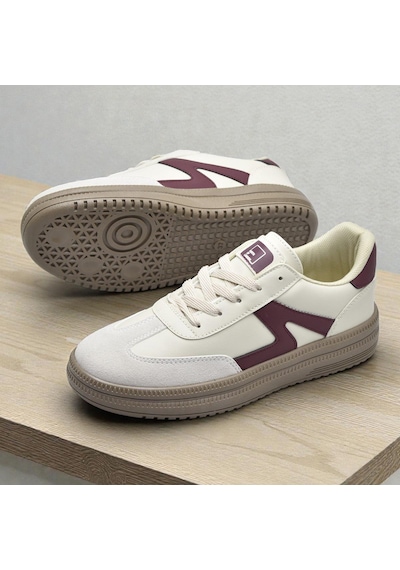 Ispartalılar 510 Hazır Taban Unisex Spor Ayakkabı Bağcıklı Rahat Sneaker Erkek Kadın Spor Ayakkabı Bej
