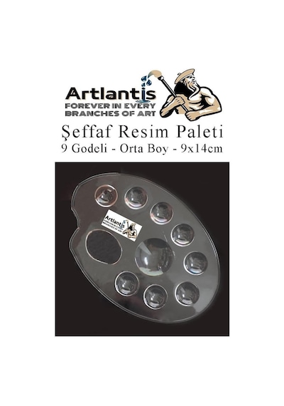 Artlantis Şeffaf Resim Paleti Plastik 1 Adet Godeli Ressam Paleti Boyama Paleti Akrilik Boya Guaj Boya Suluboya