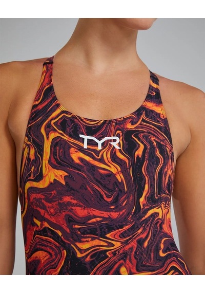 Tyr Thresher Open Back Kadın Yarış Mayosu Turuncu