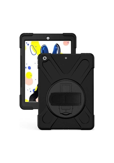 Apple Uyumlu iPad  10.2 2021 (9.Nesil) Defender Zırhlı Tam Koruma Silikon - Siyah