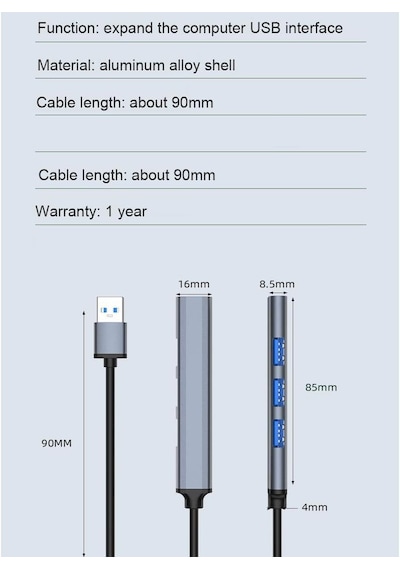 Nr1 Usb 4 Port Usb 2.0 Hub Çoğaltıcı Alüminyum Kasa