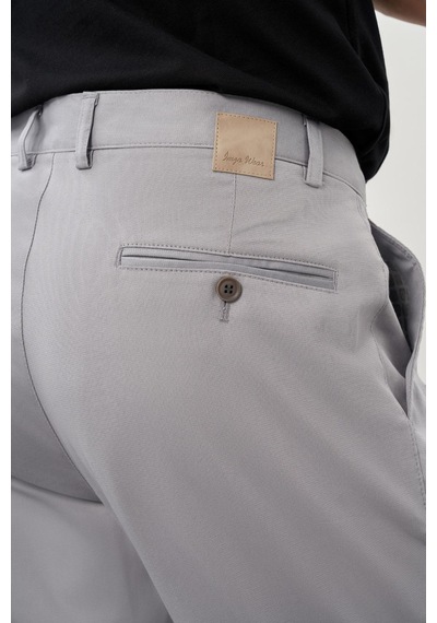 İmza Gri Düz Armürlü Pamuklu Yan Cep Comfort Fit Casual Pantolon 1003245169 Gri