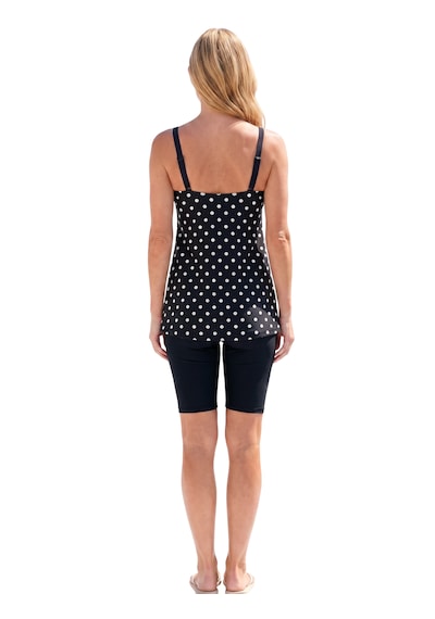 Donlaritta Büyük Beden Toparlayıcı Desenli Göğüs Pedli Taytlı Tankini Takımı 44-46-48-50-52-54-56 Beden Siyah Donlaritta Büyük Beden Toparlayıcı Desenli Göğüs Pedli Taytlı Tankini Takımı 44-46-48-50-52-54-56 Beden Siyah