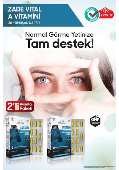 Zade Vital A Vitamini 30 Yumuşak Kapsül Blister 2 Adet (2'li Avantaj Paketi)