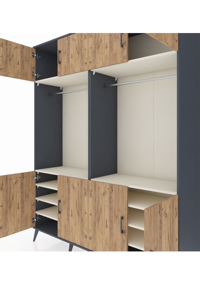 Hyperion Gardrop 10 Raflı 8 Kapaklı 2 Askılı 176x44x221 Antrasit-çam/aytaşı Çam/aytaşı Hyperion Gardrop 10 Raflı 8 Kapaklı 2 Askılı 176x44x221 Antrasit-çam/aytaşı Çam/aytaşı