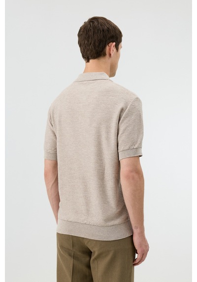 Antioch Dokulu Polo Yaka Triko Erkek T-shirt Taş
