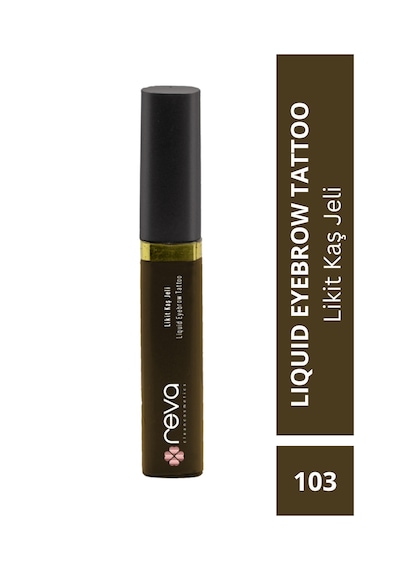 Yoğun Kahve Likit Kaş Maskarası & Liquid Eyebrow Tattoo 5ml No:103 - Vegan & Temiz Içerikli Siyah