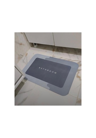 Buççin Online Mağaza Banyo Paspası Kaymaz Tabanlı Su Emici Yapı 40x60cm Kare Kauçuk Orta 6 - 12 Mm Gri Çok Renkli