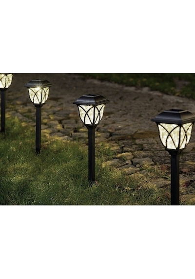 10 Adet Dekoratif Güneş Enerjili Bahçe Lambası Saplamalı Led 43cm Çok Renkli