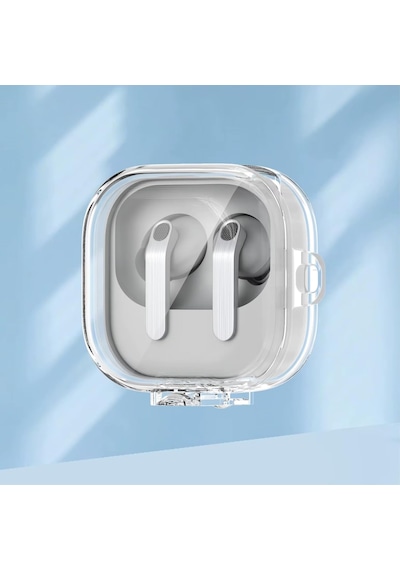 Samsung Galaxy Buds 4 / Buds 4 Pro Uyumlu Şeffaf Premium Kulaklık Kılıfı Güvenlik Kilidi Mekanizmalı, Darbe Emici Tpu Malzeme Şeffaf Siyah