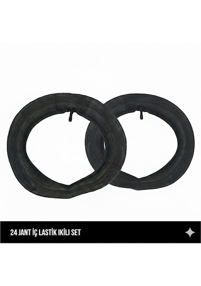 Güçlü Bisikletmotosiklet 24 Jant İç Lastik 2'li Set - 24x1.75 / 2.125 Uyumlu - Oto Kalın Sibop 2 Adet Bisiklet İç Lastiği