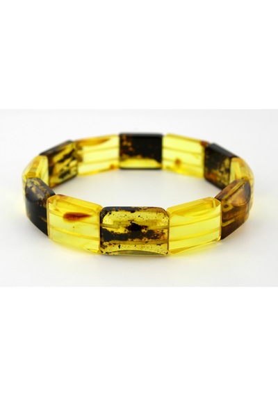 Kehribar Bileklik Fosilli Roleks Özel Tasarım Ambergold Blk23-52 Çok Renkli