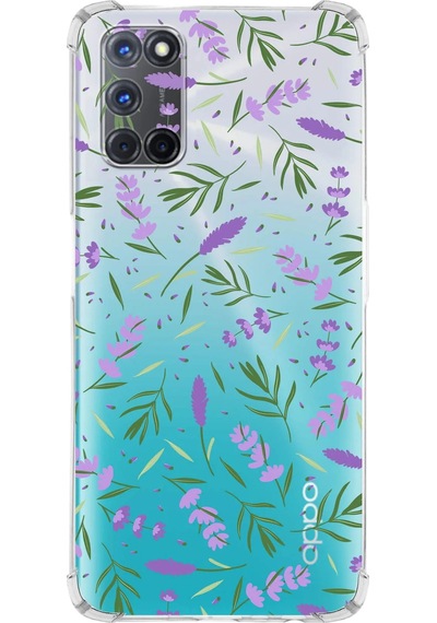 Prinrify Oppo A72 Uyumlu Water Color 3 Baskılı Şeffaf Köşe Korumalı Antişok Kılıf