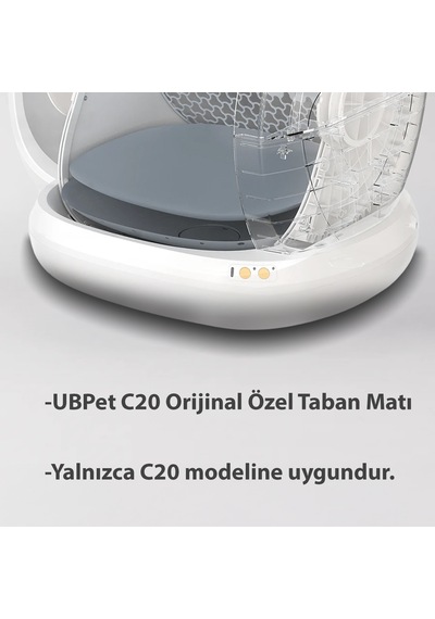 Ubpet C20 Akıllı Kedi Tuvaleti Uyumlu Silikon Taban Matı Antibakteriyel, Koku Yapmaz, Kolay Temizlik, Gri