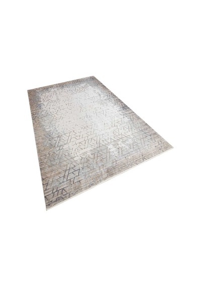 Lüks Viskon Kuvars Geometrik Eskitme 100 Tarak Halı Kv04 Gri