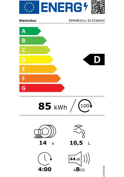 Electrolux EEM48321L MaxiFlex 8 Programlı 14 Kişilik Ankastre Bulaşık Makinesi