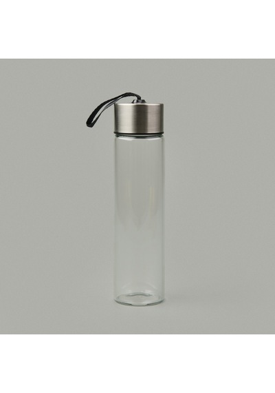 H2o Metal Kapaklı Cam Matara - Şeffaf / Gri - 450 Ml Çok Renkli