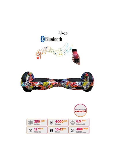 Citymate Hoverboard 6.5 inch Elektrikli Kaykay Scooter Bluetooth Hoparlörlü D11