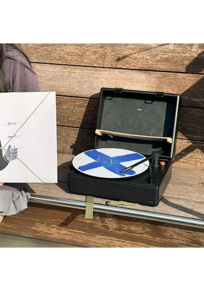 Hym s Togo Şarjlı Dahili Hoparlörlü Taşınabilir 30w Rms Bluetooth Pikap Plakçalar, Siyah