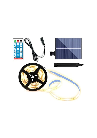 UpWay Güneş Enerjili Solar Aydınlatma RGB 3 Metre Silikonlu Şerit LED Ev Bahçe Süsleme Dekor