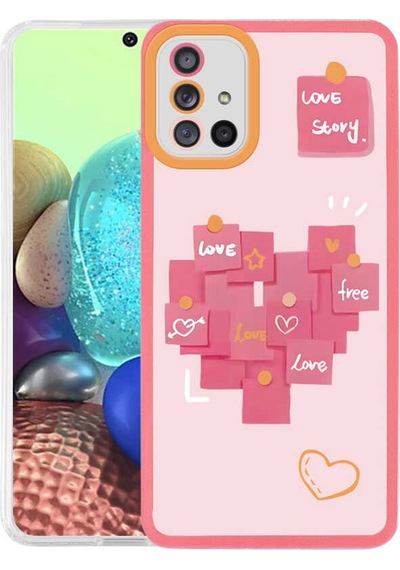 Zore Galaxy Uyumlu A71 Kılıf M-fit Desenli Kapak - Love Story No2 Love Story No2