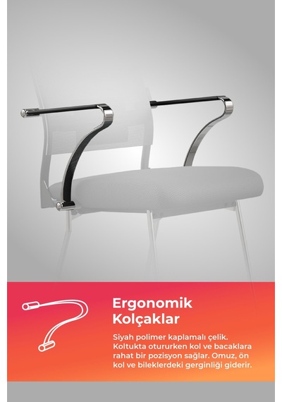 Ergolife Sit Air 24/7 M4-281k - Fileli, Krom, Toplantı Odası, Bekleme Sandalyesi - 697.5d.1.6a4 Siyah