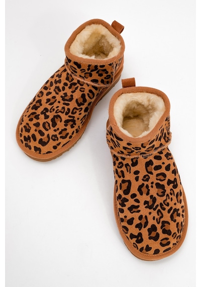 Luvishoes Luvi Shoes Zaz Taba Desenli Hakiki Deri Kadın Bilekte Bot Taba