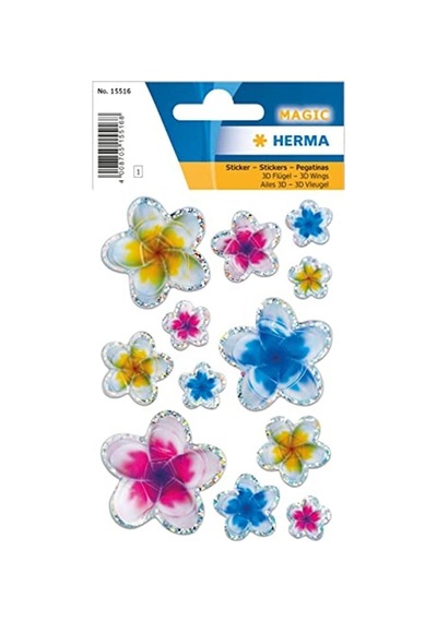 H Magic Etiket 3d Yaz Çiçekleri Çok Renkli