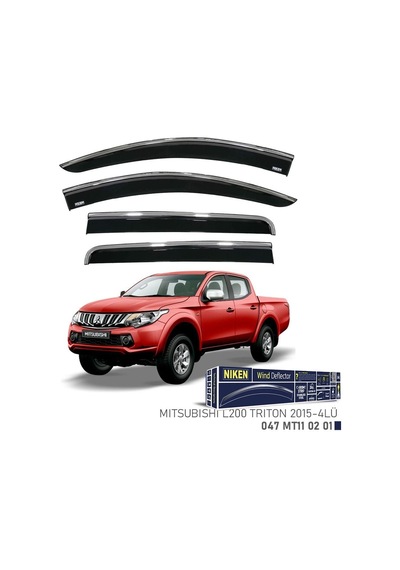 Niken Mitsubishi L200 Trion Cam Rüzgarlığı Kromlu 4&apos Lü 2015+
