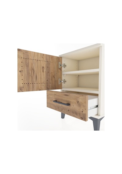 Arges Komodin 2 Raflı Tek Kapaklı 44x30x64 Aytaşı-çam Aytaşı
