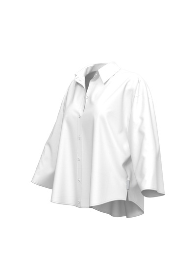 Calvin Klein Kadın Relaxed Poplin Beyaz Kısa Gömlek-16252