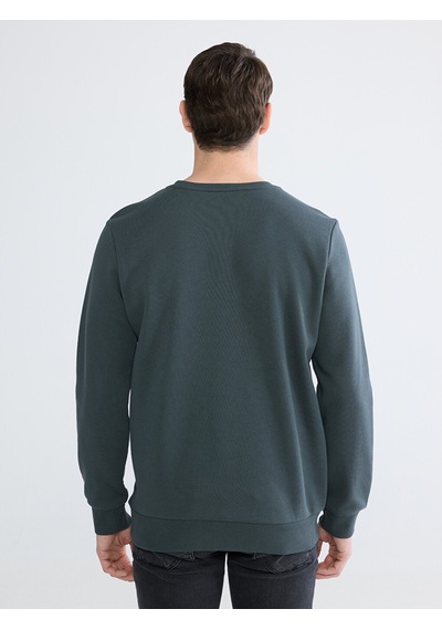 Lcwaıkıkı Classic Antrasit Bisiklet Yaka Erkek Kalın Sweatshirt