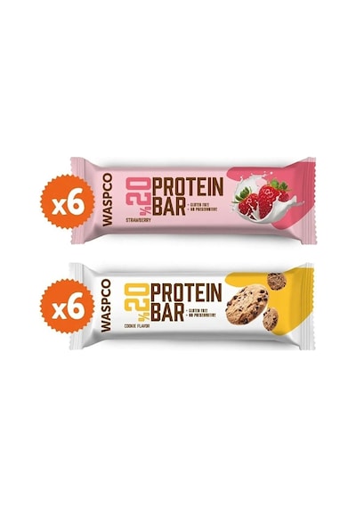 Waspco Protein Bar Karma Kutu 40 G 12 Adet Çilekli Ve Kurabiye Aromalı