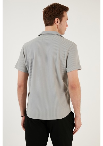 Buratti Pamuk Karışımlı Apaş Yaka Kısa Kollu Regular Fit Erkek Gömlek Cf24S115882 Gri Buratti Pamuk Karışımlı Apaş Yaka Kısa Kollu Regular Fit Erkek Gömlek Cf24S115882 Gri