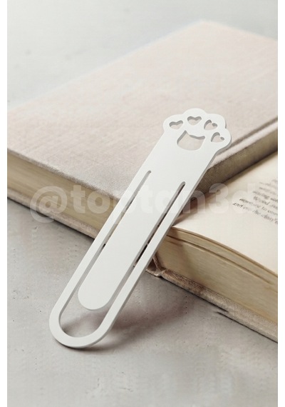 Beyaz Pati Kitap Ayracı, Sevimli Kedi Pati Figürlü Ayraç, Kedi Severlere Hediyelik Kitap Ayracı - 10cm