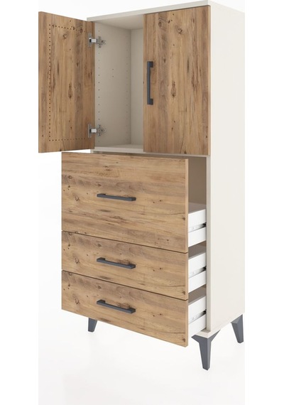 Hyperion Dolap Tek Raflı 3 Çekmeceli 2 Kapaklı 60x44x134 Ayta... Aytaşı