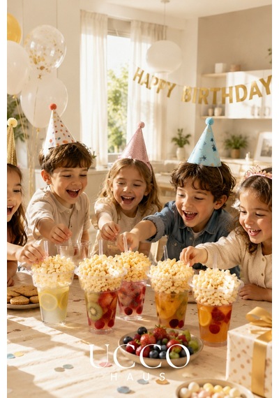 2'li Snack Kase Bardak Seti 4 Parça İçecek & Atıştırmalık Sunum Bardağı 500 Ml Pet Bardak Şeffaf