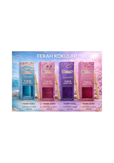 Japon Kiraz Çiçeği Kokulu Yedek Bambu Koku 250 Ml 3 Bambu Çubuk Hediyeli Yüksek Esans Kaliteli Koku Karışık