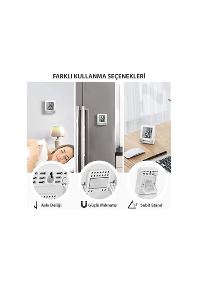 ThermoPro TP49W Mini İç Mekan Dijital Sıcaklık ve Nem Ölçer Termometre - T08648