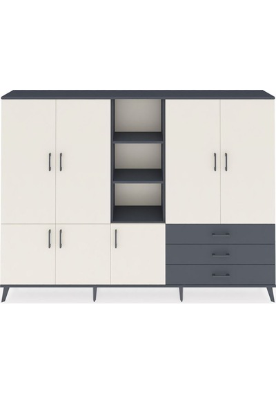 Arges Dolap 11 Raflı 3 Çekmeceli 7 Kapaklı 220x30x163 Antrasit-aytaşı/antrasit Aytası/antrasıt - Antrasıt Arges Dolap 11 Raflı 3 Çekmeceli 7 Kapaklı 220x30x163 Antrasit-aytaşı/antrasit Aytası/antrasıt - Antrasıt