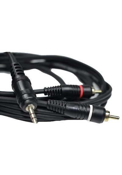 3.5mm Jack To 2 Rca Ses Kablosu - Aux - Amfi Hoparlör Ses Sistemi Bağlantı Kablosu 1.8 Metre