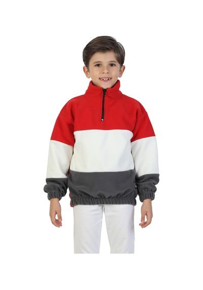 Erdem Kıds Unisex Kız-erkek Çocuk Dik Yaka Fermuarlı Sweatshirt-kazak Beli Lastikli Çok Renkli Kışlık Polar Kırmızı-ekru-gri Kırmızı-ekru-gri Erdem Kıds Unisex Kız-erkek Çocuk Dik Yaka Fermuarlı Sweatshirt-kazak Beli Lastikli Çok Renkli Kışlık Polar Kırmızı-ekru-gri Kırmızı-ekru-gri
