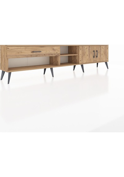 Arges Tv Ünitesi 2 Raflı Tek Çekmeceli 2 Kapaklı 220x30x51 Çam-çam Beyaz Arges Tv Ünitesi 2 Raflı Tek Çekmeceli 2 Kapaklı 220x30x51 Çam-çam Beyaz