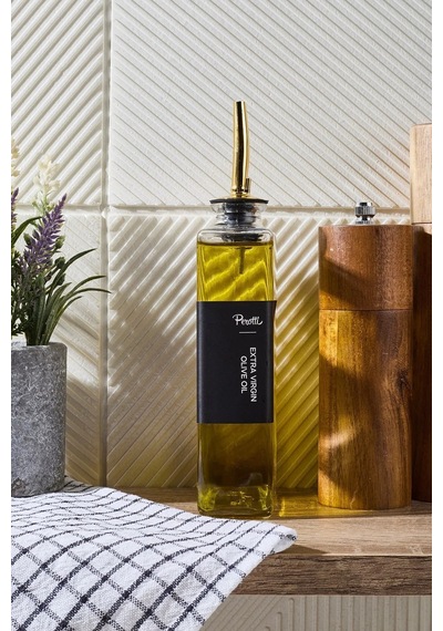 Molivet Gold Kapak 350ml Cam Yağdanlık-sosluk-sirkelik Sticker Hediyeli Altın