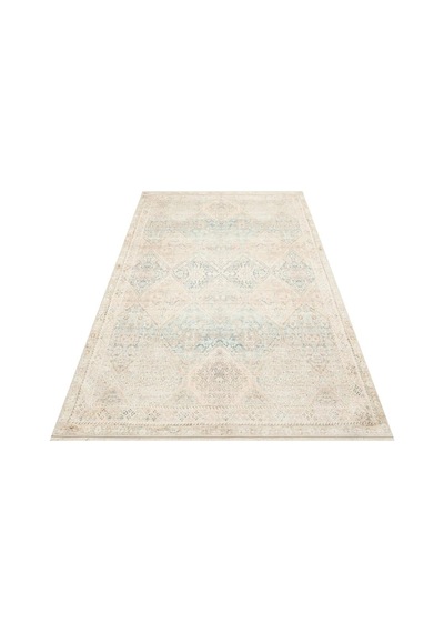 Eko Halı Grace Grc 04 Sky Vintage Halı Pastel Klasik Desenli Saçaklı Salon Halısı Mavi