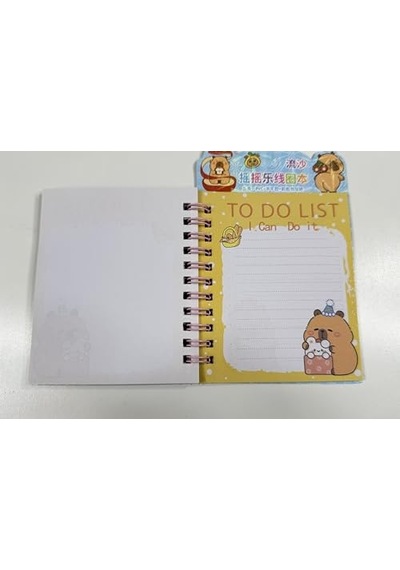 Sevimli Capybara 3'ü 1 Arada, 3d Sulu Kapak, Spiralli, 38 Yaprak Not Ve Sticker Defteri 11x9cm Mor Çok Renkli