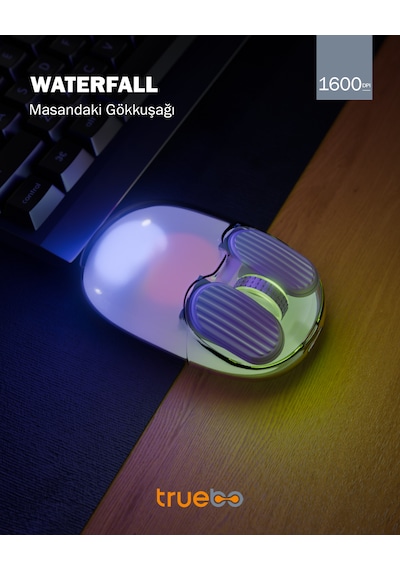 Truebo Waterfall Wireless RGB Gökkuşağı Efektli Mouse