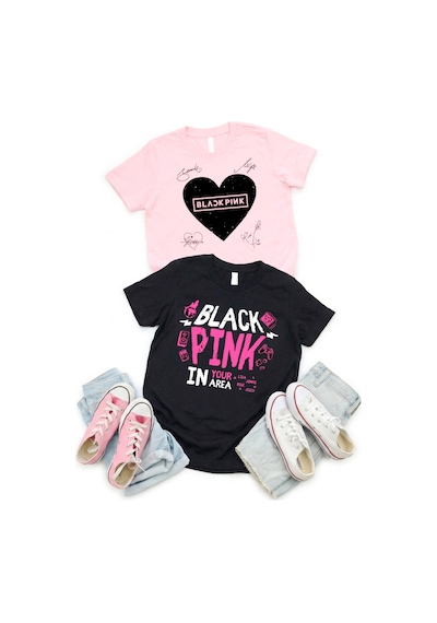 Stil-x Black Pınk Baskılı 2' Li Takım Kız Çocuk Tshirt, %100 Pamuklu Soft Kumaş Çok Renkli-5 Stil-x Black Pınk Baskılı 2' Li Takım Kız Çocuk Tshirt, %100 Pamuklu Soft Kumaş Çok Renkli-5
