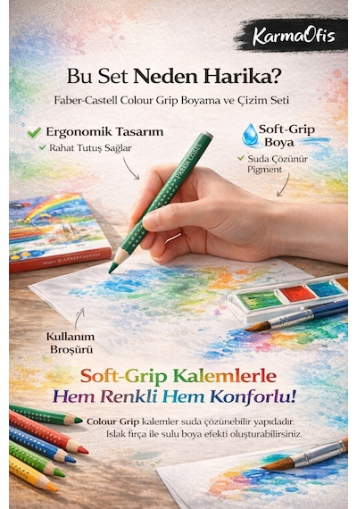 Faber-castell Colour Metal Kutulu Boyama Seti 16 Renk Soft Suda Çözünür Kalem